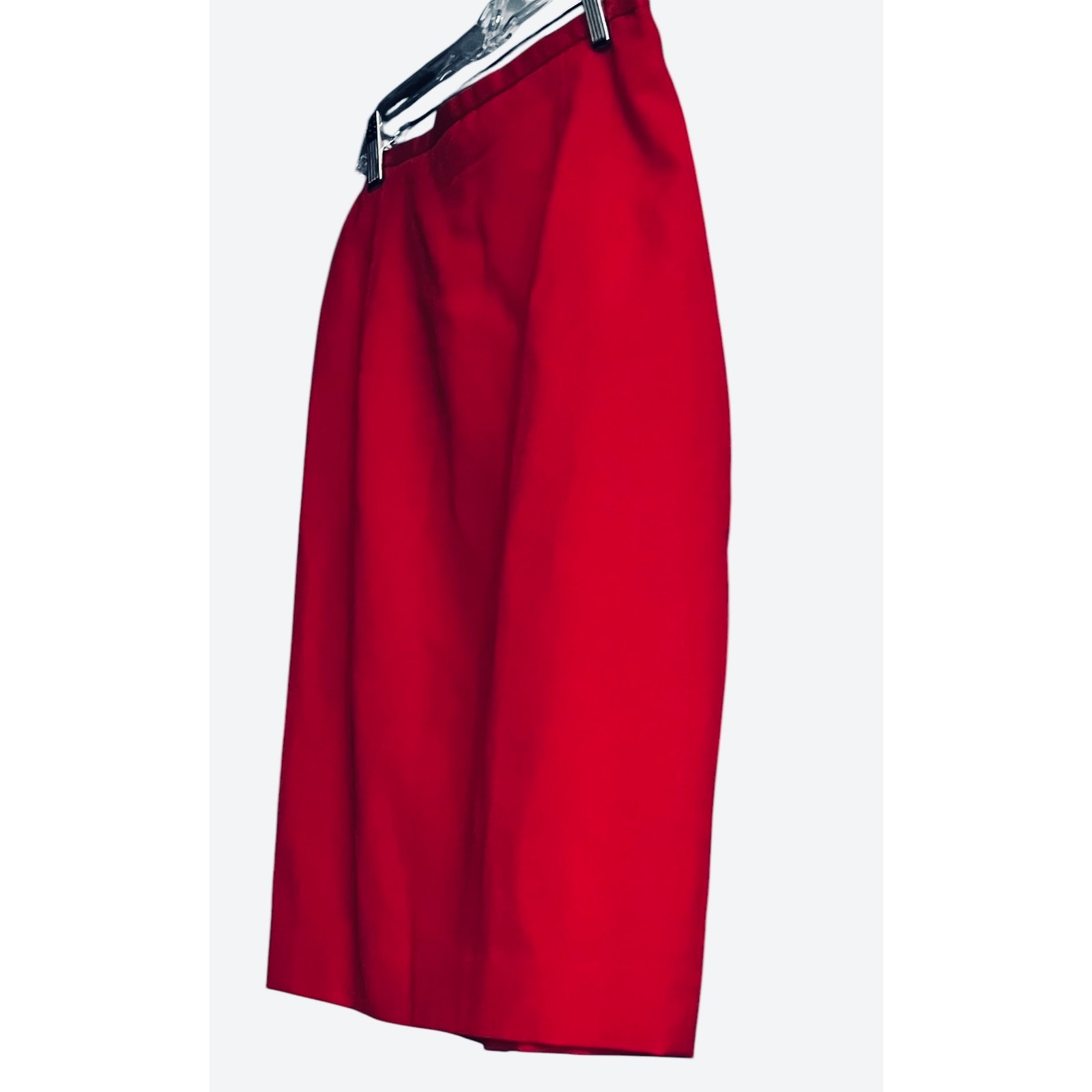 The Limited Flat Waist A-Line Midi Skirt, Womens, 8, Red, Back Zip, Pleats — image 4 of 8